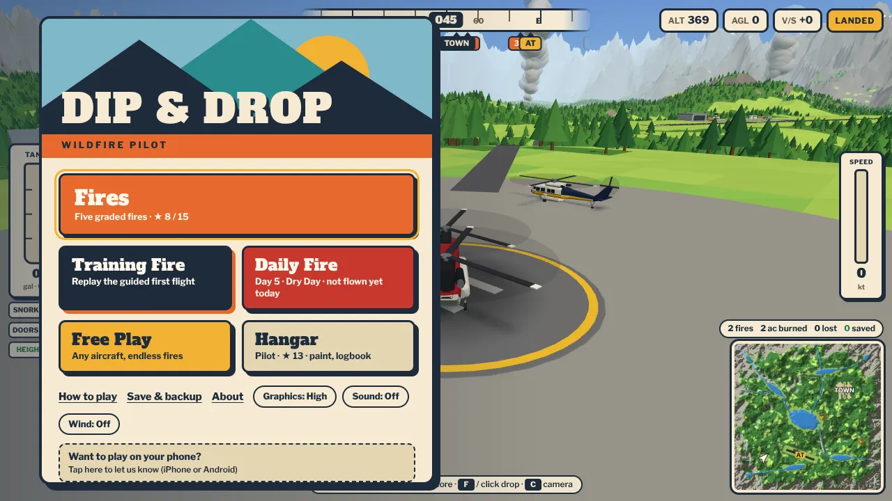 The poster-style main menu