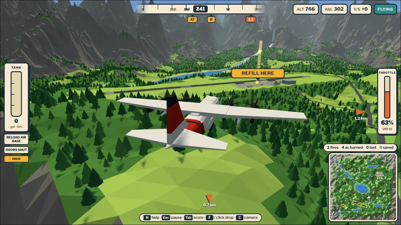 Flying back to the airtanker base to reload